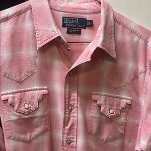 Polo by Ralph Lauren Men's pearl snap wool shirt L